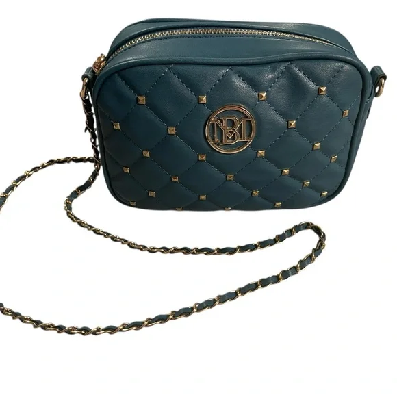 Badgley Mischka Teal & Gold Quilted Crossbody - Picture 10 of 10